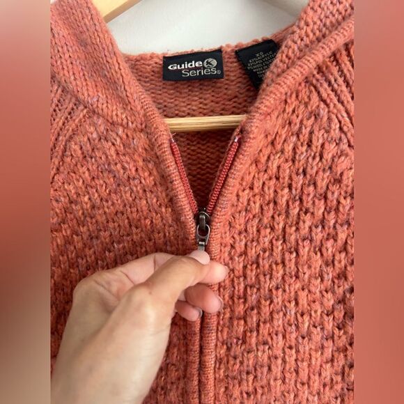 Guide Series Gander Mtn Womens Zip Up Sweater Hood Muted Orange - Picture 3 of 8